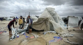 معاناة أهالي الخيام في الشتاء